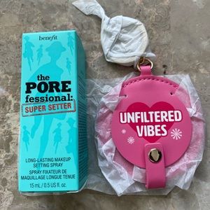 NWT Benefit Makeup Setting Spray and Mirrored Key Chain